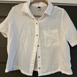 Old Navy White Linen Shirt